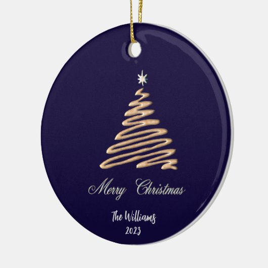 Aangepaste gouden kerstboom keramisch ornament (Links)