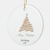 Aangepaste gouden kerstboom keramisch ornament (Links)