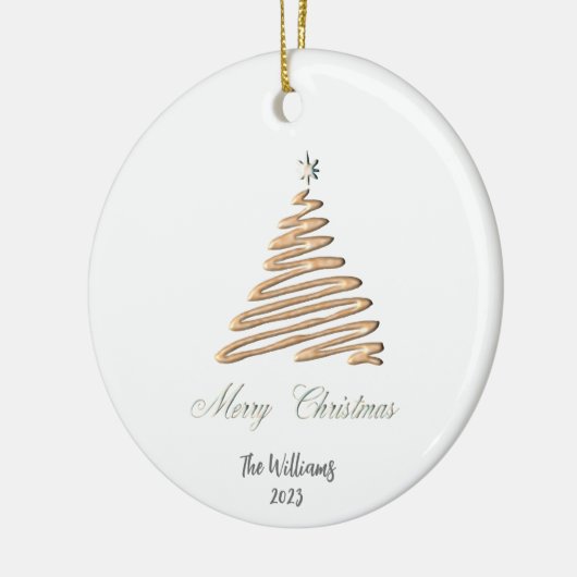 Aangepaste gouden kerstboom keramisch ornament (Links)