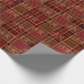 Aangepaste gouden kerstcadeaus voor Monogram rood Cadeaupapier (Hoek)