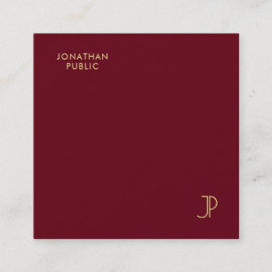 Aangepaste Gouden Kleur Monogram Luxe Premium Pear Vierkante Visitekaartje