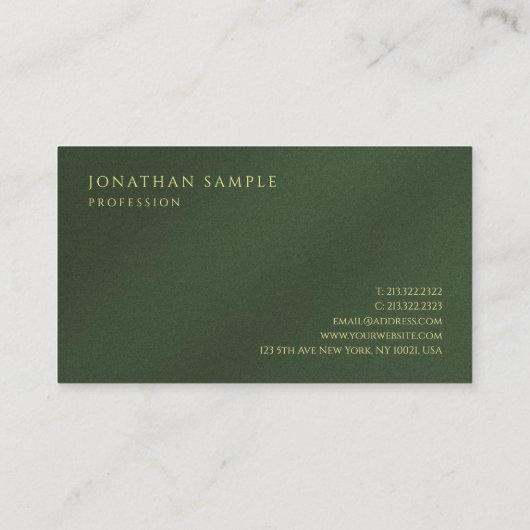 Aangepaste Gouden Kleur Tekst Premium Thick Luxury Visitekaartje (Achterkant)