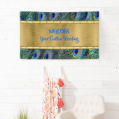 Aangepaste gouden & kleurrijke Pauw Veren Banner (Insitu)