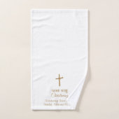 Aangepaste Gouden Kruis Religieuze doop, Doop Bad Handdoek (Handdoek)