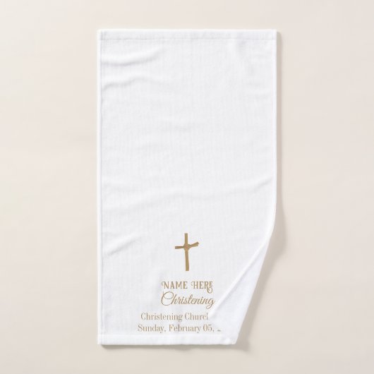 Aangepaste Gouden Kruis Religieuze doop, Doop Bad Handdoek (Handdoek)