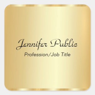 Aangepaste gouden legante scriptglamoureuze Sjablo Vierkante Sticker