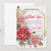 Aangepaste gouden Lijsten bruiloft Waterverf Bedankkaart (Voorkant / Achterkant)