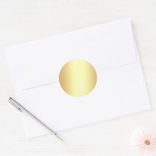 Aangepaste gouden look Blank Elegante Sjabloon Tek Ronde Sticker (Envelop)