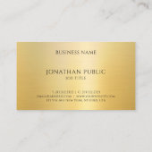 Aangepaste gouden look Elegante Sjabloon Professio Visitekaartje (Achterkant)