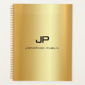 Aangepaste gouden look Glamoureus Monogram Sjabloo Planner (Voorkant)