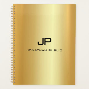 Aangepaste gouden look Glamoureus Monogram Sjabloo Planner