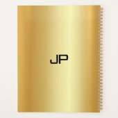 Aangepaste gouden look Glamoureus Monogram Sjabloo Planner (Achterkant)