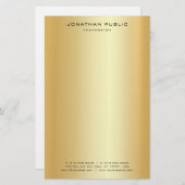 Aangepaste gouden look Moderne elegante trendy Sja Briefpapier (Voorkant / Achterkant)
