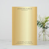 Aangepaste gouden look Moderne elegante trendy Sja Briefpapier (Staand voorkant)