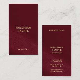 Aangepaste gouden look Tekst Bourgogne Sjabloon Ve Visitekaartje