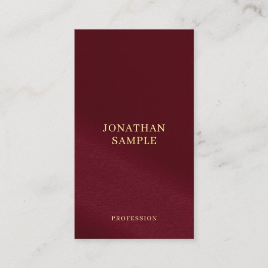 Aangepaste gouden look Tekst Bourgogne Sjabloon Ve Visitekaartje (Voorkant)