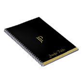 Aangepaste gouden look Tekst Moderne Monogram Sjab Notitieboek (Rechterzijde)