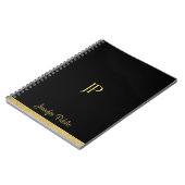 Aangepaste gouden look Tekst Moderne Monogram Sjab Notitieboek (Linkerzijde)