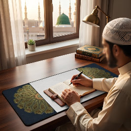 Aangepaste Gouden Marine Islamitische Geometrische Bureaumat