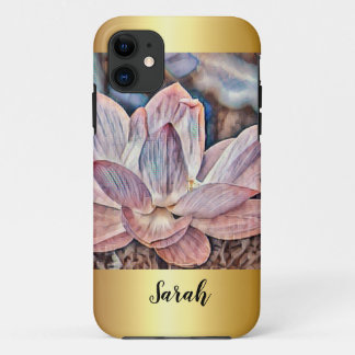 Aangepaste gouden met Lotus Flower Case-Mate iPhone Case