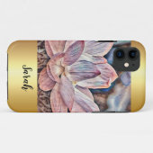 Aangepaste gouden met Lotus Flower Case-Mate iPhone Case (Achterkant (horizontaal))