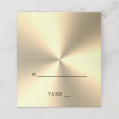 Aangepaste gouden metalen luxe bruidplaatskaarten plaatskaartje (Buitenkant ongevouwen)