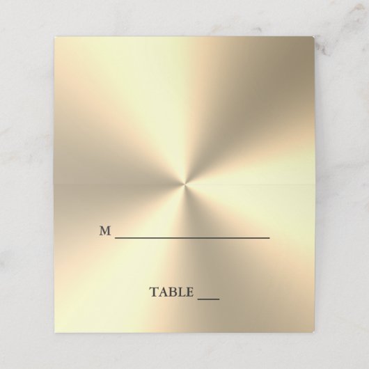 Aangepaste gouden metalen luxe bruidplaatskaarten plaatskaartje (Buitenkant ongevouwen)
