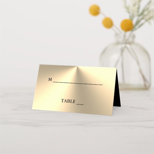 Aangepaste gouden metalen luxe bruidplaatskaarten plaatskaartje (Voorkant)