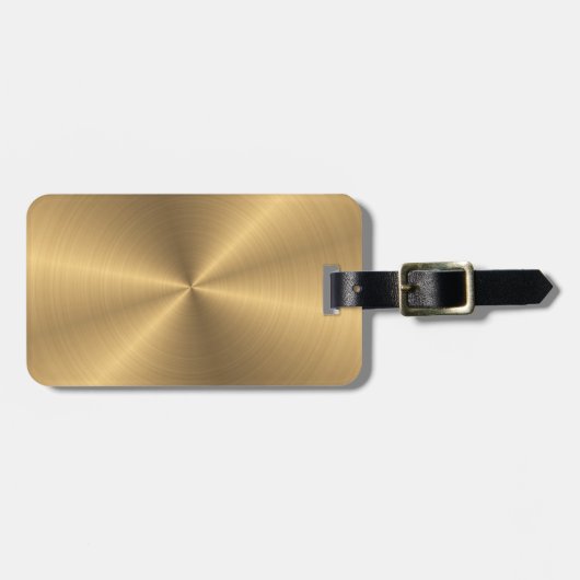 Aangepaste gouden metalen radiale textuur bagagelabel (Voorkant horizontaal)