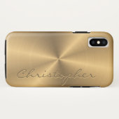 Aangepaste gouden metalen radiale textuur Case-Mate iPhone case (Achterkant (horizontaal))