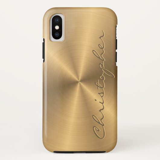 Aangepaste gouden metalen radiale textuur Case-Mate iPhone case (Achterkant)