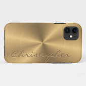 Aangepaste gouden metalen radiale textuur Case-Mate iPhone case (Achterkant (horizontaal))