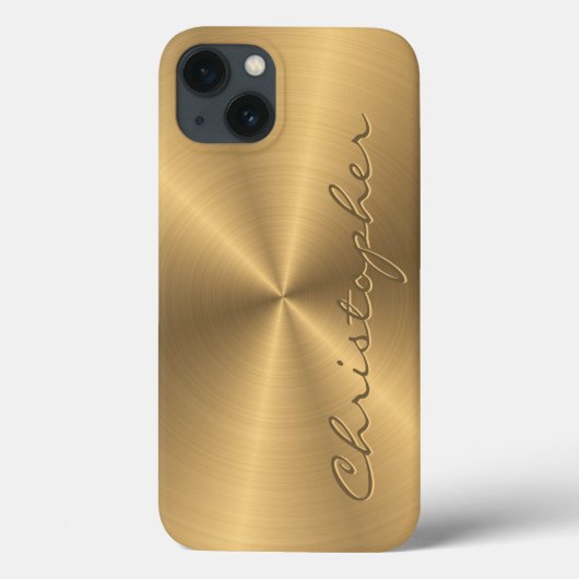 Aangepaste gouden metalen radiale textuur Case-Mate iPhone case (Achterkant)