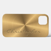 Aangepaste gouden metalen radiale textuur Case-Mate iPhone case (Achterkant (horizontaal))