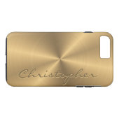 Aangepaste gouden metalen radiale textuur Case-Mate iPhone case (Achterkant (Horizontaal))
