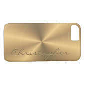 Aangepaste gouden metalen radiale textuur Case-Mate iPhone case (Achterkant (Horizontaal))