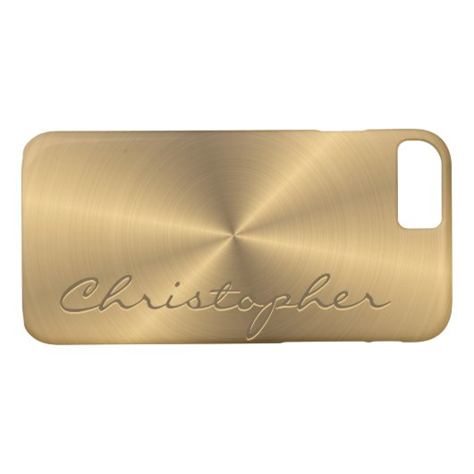 Aangepaste gouden metalen radiale textuur Case-Mate iPhone case (Achterkant (Horizontaal))