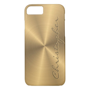 Aangepaste gouden metalen radiale textuur 	iPhone 8/7 hoesje