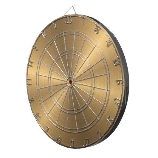 Aangepaste gouden metalen radiale textuur dartbord (Voorkant Rechts)