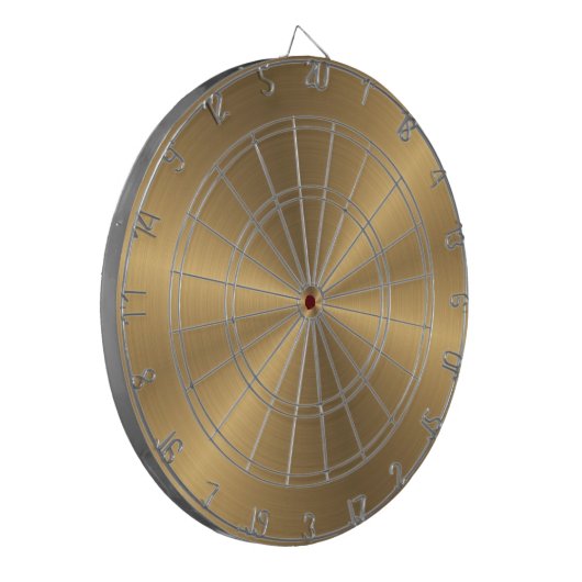 Aangepaste gouden metalen radiale textuur dartbord (Voorkant Links)
