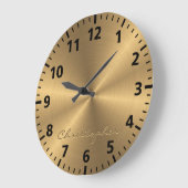 Aangepaste gouden metalen radiale textuur grote klok (Hoek)