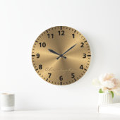Aangepaste gouden metalen radiale textuur grote klok (Huis)