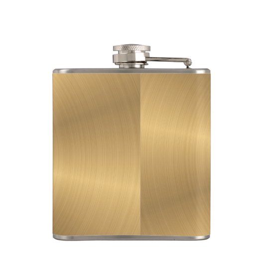 Aangepaste gouden metalen radiale textuur heupfles (Achterkant)