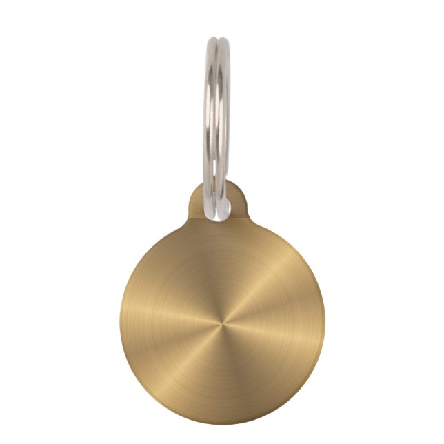 Aangepaste gouden metalen radiale textuur huisdierpenning (Achterkant)