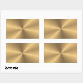 Aangepaste gouden metalen radiale textuur rechthoekige sticker (Vel)