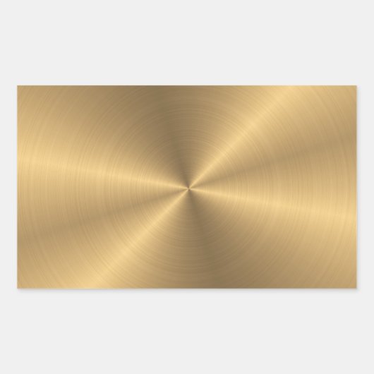 Aangepaste gouden metalen radiale textuur rechthoekige sticker (Voorkant)