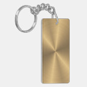 Aangepaste gouden metalen radiale textuur sleutelhanger (Voorkant Links)