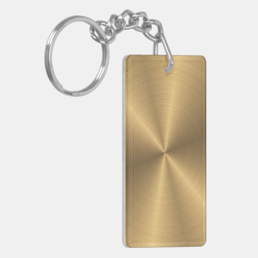 Aangepaste gouden metalen radiale textuur sleutelhanger (Voorkant Links)