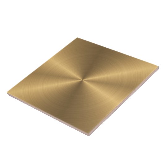 Aangepaste gouden metalen radiale textuur tegeltje (Zijkant)