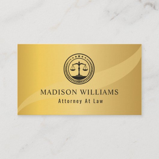 Aangepaste Gouden Metalen Stijl Zwart Monogram Wet Visitekaartje (Voorkant)